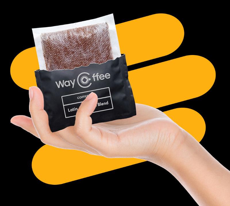 WayCoffee coffee bag in hand