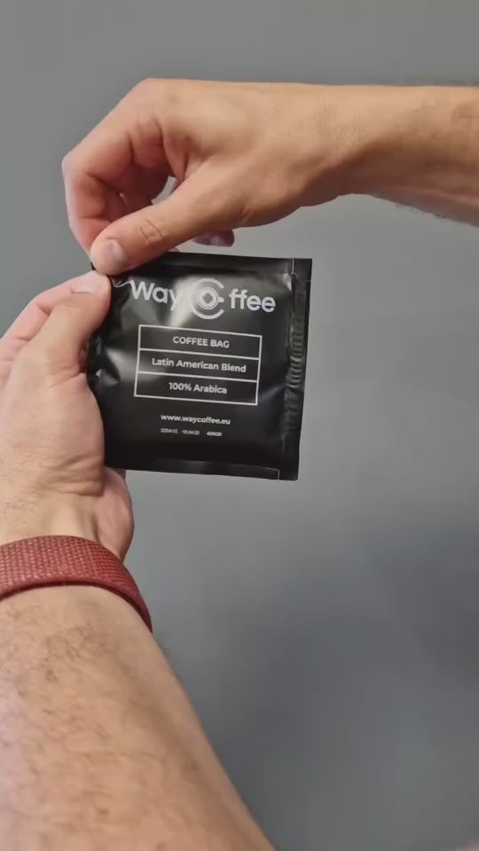 waycoffee maltas kafijas maisiņi atvēršanas brīdī