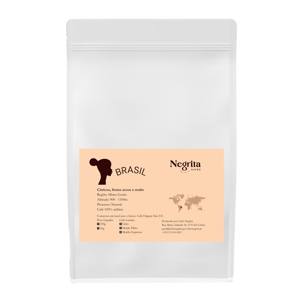 Saco de café de origem única Brasil 250 g